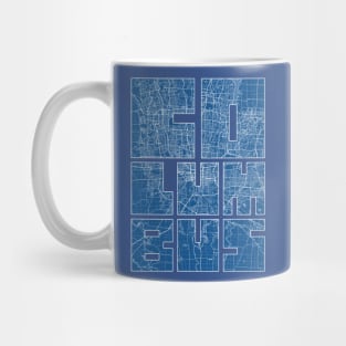 Columbus, US City Map Typography - Blueprint Mug